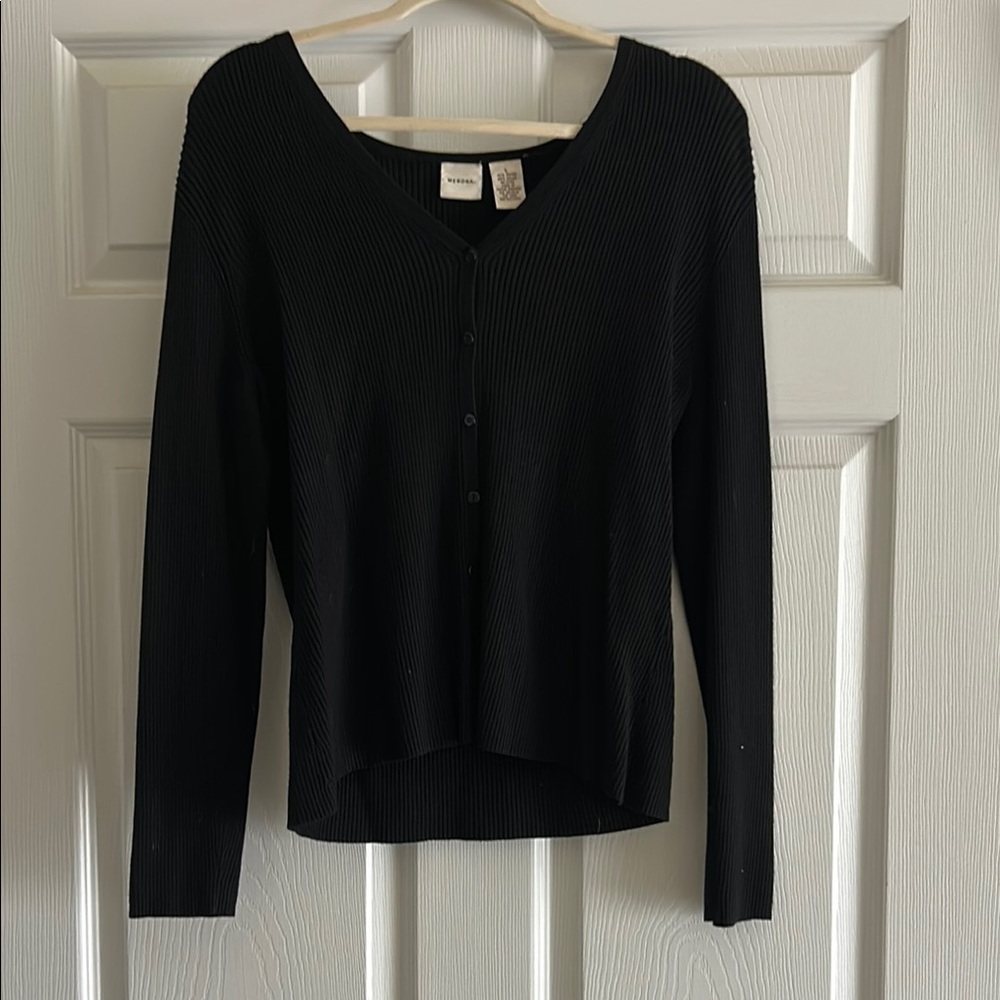 Merona Black Ribbed Knit Top